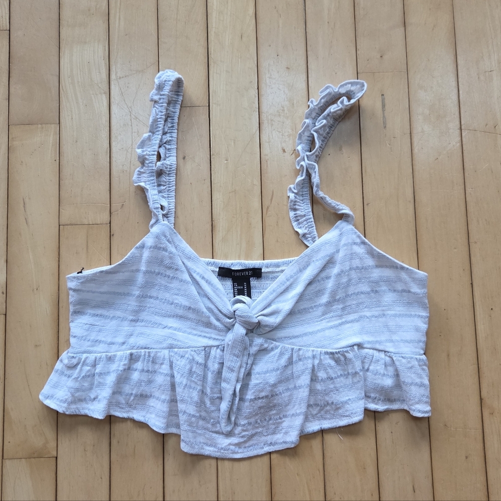 White Ruffled Women's Top